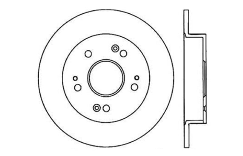 Stoptech 128.40040R StopTech 06-07 Acura CSX (Canada) / 06-09 Honda Civic / 97-01 Prelude Drilled Right Rear Rotor