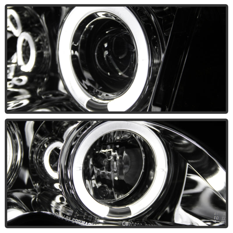 SPYDER 5042408 Spyder BMW E46 3-Series 02-05 4DR Projector Headlights 1PC LED Halo Chrm PRO-YD-BMWE4602-4D-AM-C