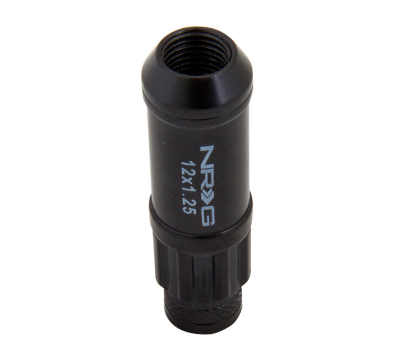 NRG LN-LS710BK-21 700 Series M12 X 1.25 Steel Lug Nut w/Dust Cap Cover Set 21 Pc w/Locks & Lock Socket - Black