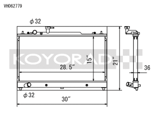 Koyo VH062779 06-08 Mazdaspeed 6 2.3L Turbo Radiator