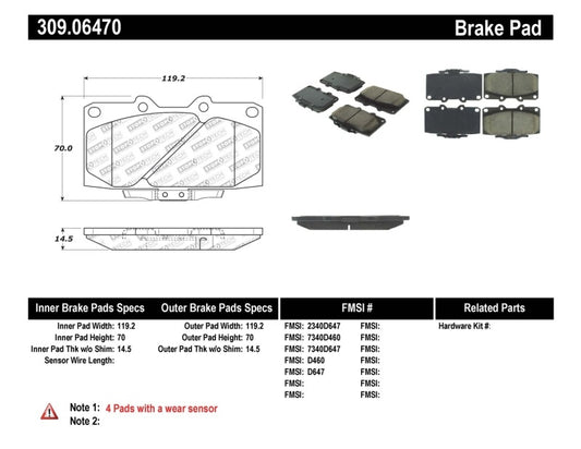 Stoptech 309.06470 StopTech 89-96 Nissan 300ZX Sport Performance Front Brake Pads