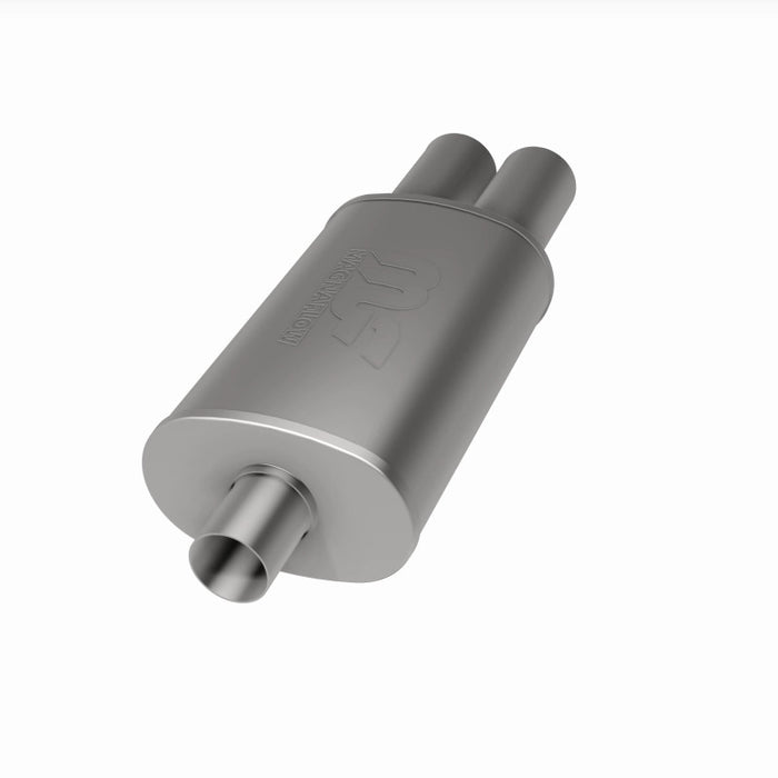 Magnaflow Perf Exhaust MAG14815 Stainless Muffler 2.25in In / Dual 3in Tips Out