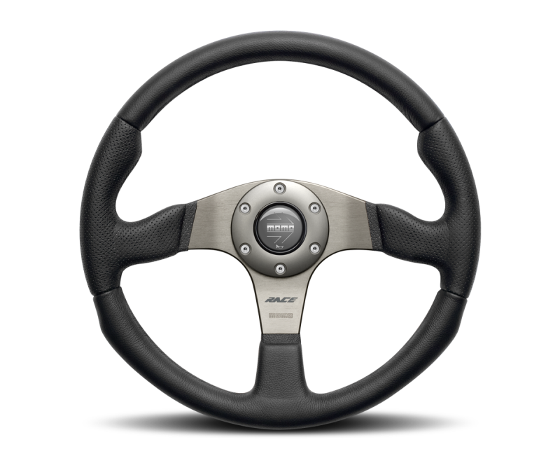 MOMO RCE35BK1B Momo Race Steering Wheel 350 mm - Black Leather/Anthracite Spokes