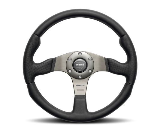 MOMO RCE35BK1B Momo Race Steering Wheel 350 mm - Black Leather/Anthracite Spokes
