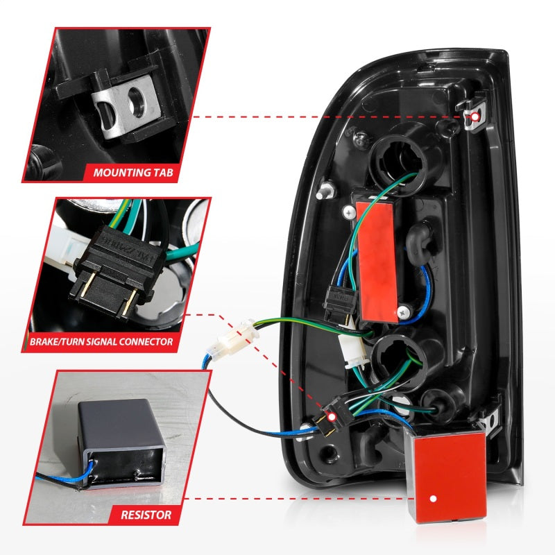 ANZO 311412 00-06 Toyota Tundra (Std. Bed/Reg Cab) LED Taillights w/Light Bar Black Housing Smoke Lens