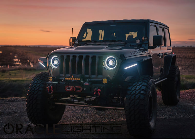 ORACLE Lighting 5839-504 Oracle Oculus Bi-LED Projector Headlights for Jeep JL/Gladiator JT - Matte Blk - 5500K