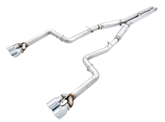 AWE Tuning 3015-42136 2015+ Dodge Challenger 6.4L/6.2L SC Track Edition Exhaust - Quad Chrome Silver Tips