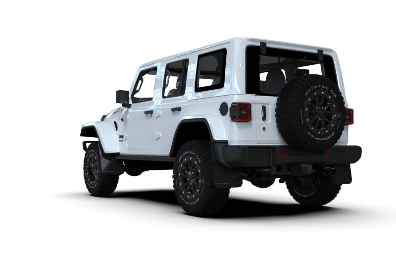 Rally Armor MF124-UR-BLK-RD 2018+ Jeep Wrangler Rubicon JL Black UR Mud Flap w/ Red Logo