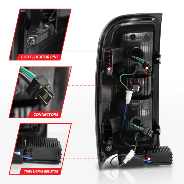 ANZO 311292 2014-2018 Chevy Silverado 1500 LED Taillights Red/Clear