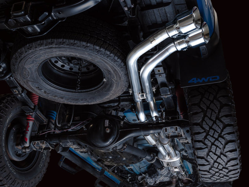 AWE Tuning 3015-32826 AWE 16-22 Toyota Tacoma 0FG Catback Exhaust w/ BashGuard - Dual Chrome Silver Tips