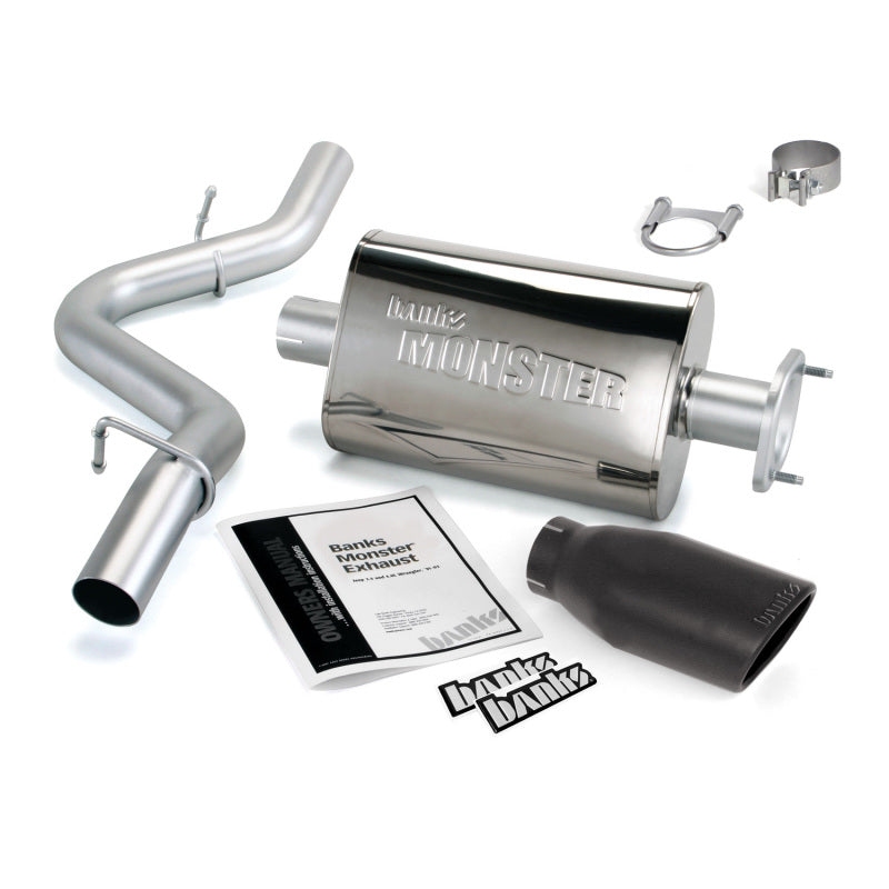 Banks Power 51314-B 04-06 Jeep 4.0L Wrangler Monster Exhaust System - SS Single Exhaust w/ Black Tip