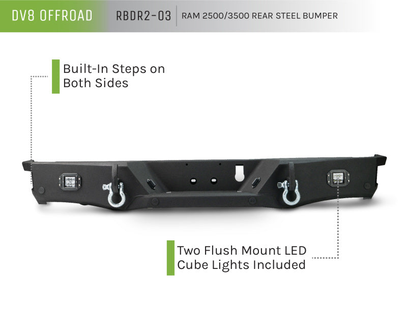 DV8 Offroad RBDR2-03 19+ RAM 2500/3500 Rear Bumper
