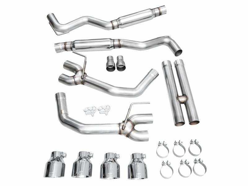AWE Tuning 3020-42375 AWE 2024 Ford Mustang Dark Horse S650 RWD Track Edition Catback Exhaust w/ Quad Chrome Silver Tips