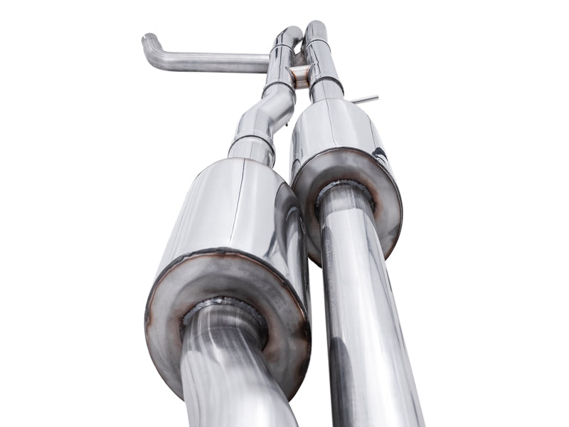 AWE Tuning 3015-42203 4th Gen GM 1500 6.2L 0FG Catback Split Rear Exit (w/ Bumper Cutouts) - Quad Chrome Tips