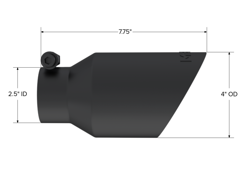 MBRP T5123BLK Universal 4in OD Dual Wall Angled 2.5in Inlet 8in Lgth Exhaust Tip - Black