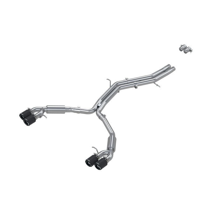 MBRP S46073CF 18-21 Audi S5 Coupe/S4 Sedan T304 SS 2.5in Cat-Back Quad Rear Exit Exhaust - Carbon Fiber Tips
