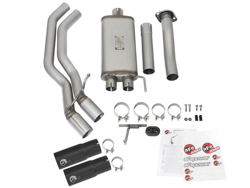 aFe 49-43081-B Rebel Exhausts 3in SS Cat-Back 15-16 Ford F-150 EcoBoost V6 2.7/3.5L V8 5.0L w/ Black Tips