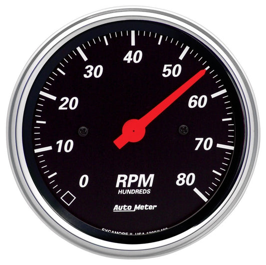 AutoMeter 1490 Autometer Designer Black 3-3/8in Electrical 8k RPM In-Dash Tachometer