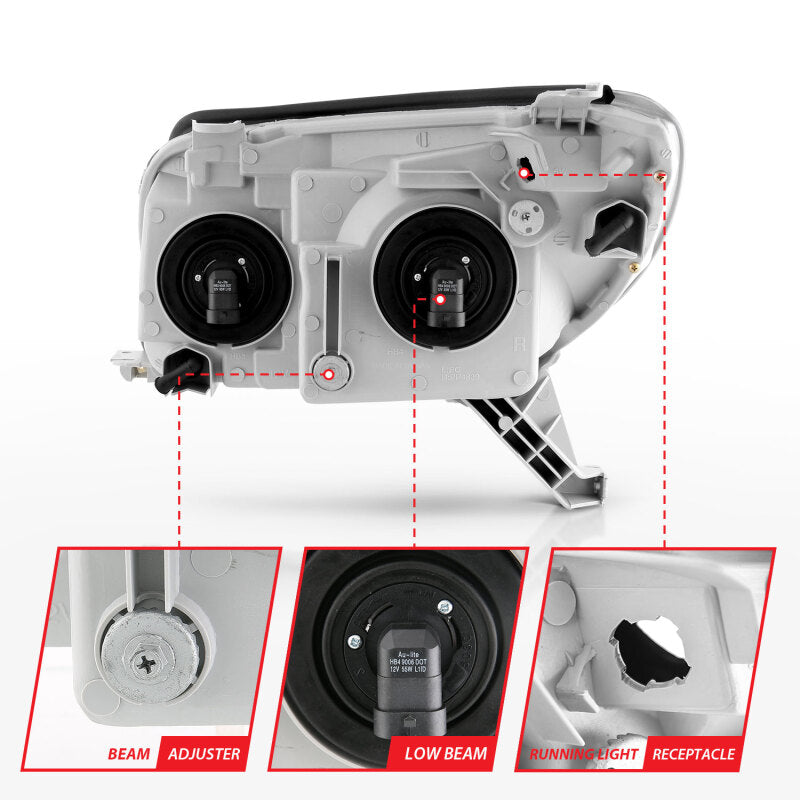 ANZO 111394 2003-2005 Toyota 4Runner Crystal Headlights Black