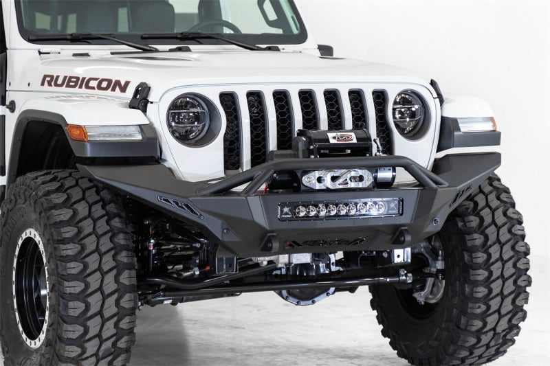 Addictive Desert Designs F961692080103 2020 Jeep Gladiator JT Stealth Fighter Front Bump w/ Top Hoop & Winch Mount