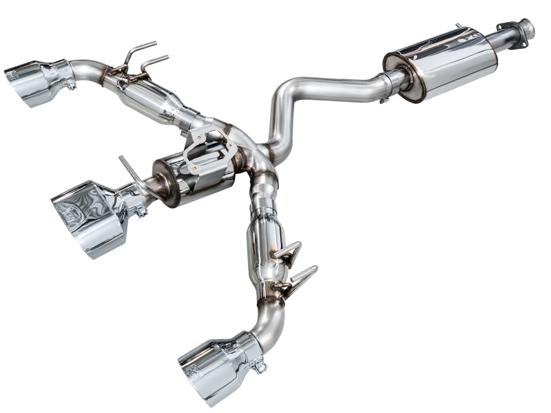 AWE Tuning 3015-52472 AWE 23-24 Toyota GR Corolla Touring Edition Catback Exhaust - Chrome Silver Tips