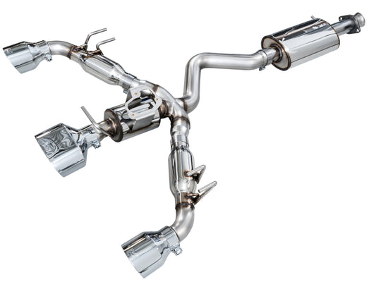 AWE Tuning 3015-52472 AWE 23-24 Toyota GR Corolla Touring Edition Catback Exhaust - Chrome Silver Tips
