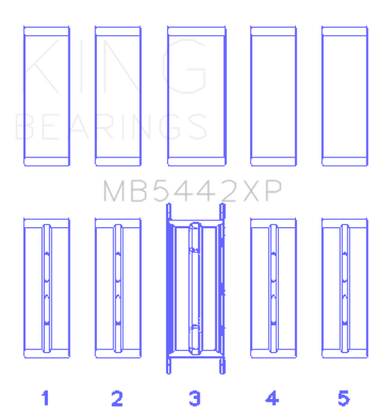 King Engine Bearings MB5442XP.026 Ford 2.0 2.3L EcoBoost Crankshaft Main Bearing Set (Set of 5)