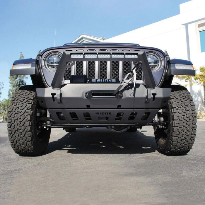 Westin 59-80085 18-19 Jeep Wrangler JL Stubby Front Bumper - Textured Black