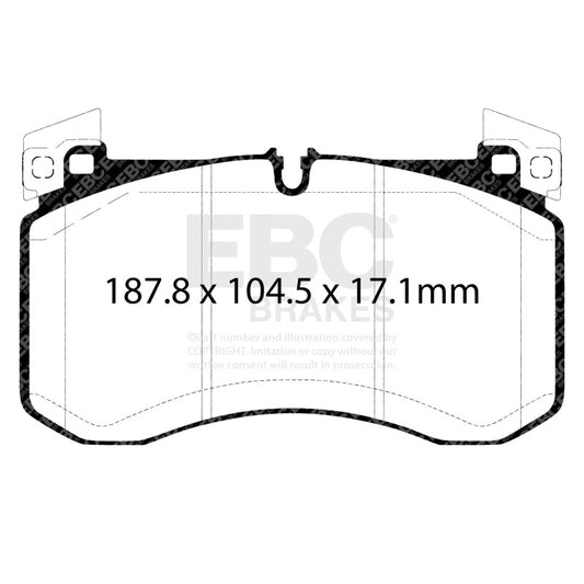 EBC DP42409R 2018+ Mercedes-Benz G63 AMG (BM463) 4.0TT Yellowstuff Front Brake Pads