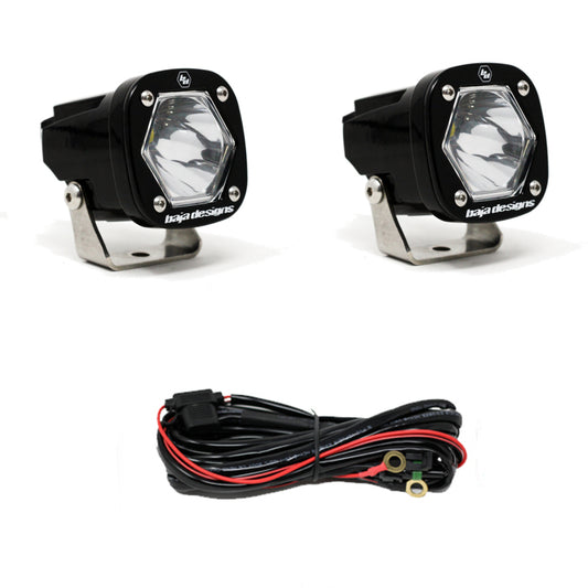 Baja Designs 387801 S1 Spot LED Light w/ Mounting Bracket Pair