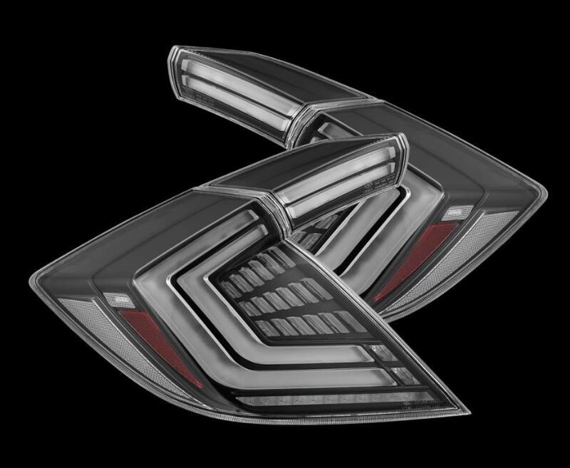 AlphaRex 676020 16-21 Honda Civic Hatchback / Type-R FK8 Nova-Series LED Tail Lights (Pair) - Black