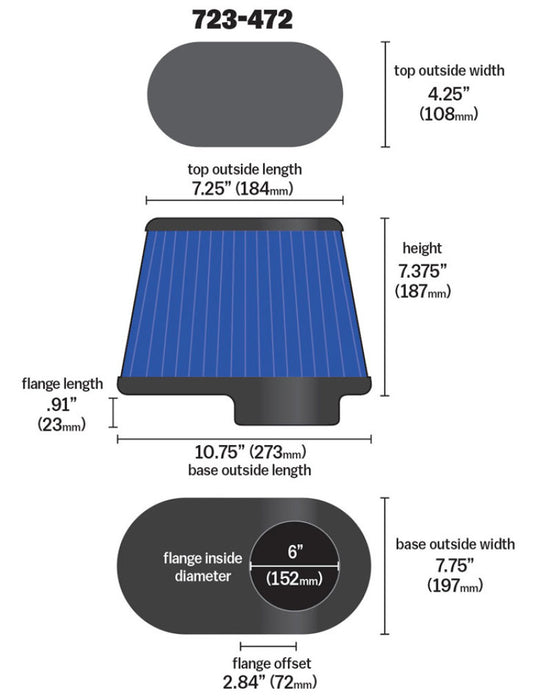 Airaid 723-472 AIR Universal Air Filter