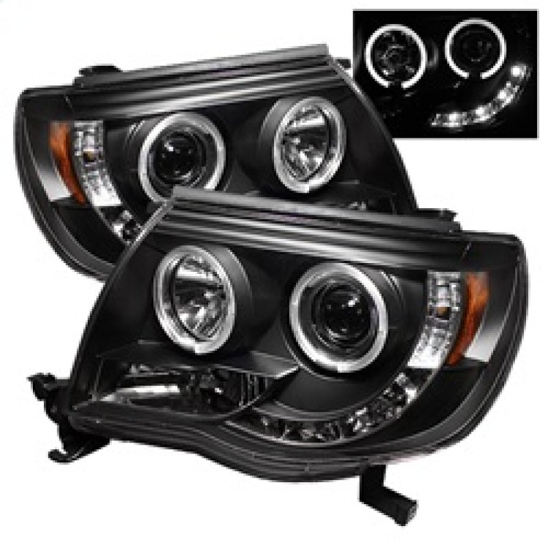 SPYDER 5011916 Spyder Toyota Tacoma 05-11 Projector Headlights LED Halo LED Black High H1 Low H1 PRO-YD-TT05-HL-BK