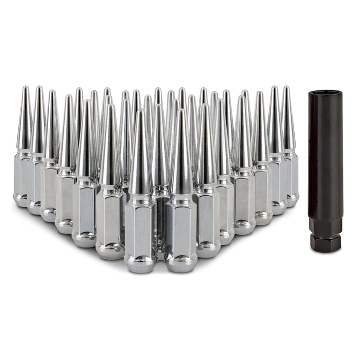Mishimoto MMLG-SP1415-32CH Steel Spiked Lug Nuts M14 x 1.5 32pc Set Chrome