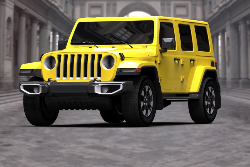 Rally Armor MF54-UR-BLK/WH 18-25 Jeep JL Wrangler Black UR Mud Flap w/White Logo