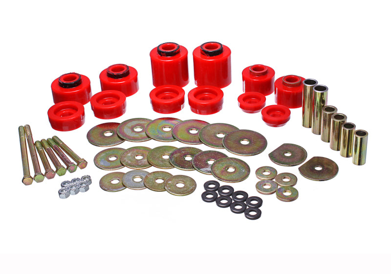 Energy Suspension 4.4123R 80-96 Ford F-150/250/350 Red Body Mount Set Includes Hardware