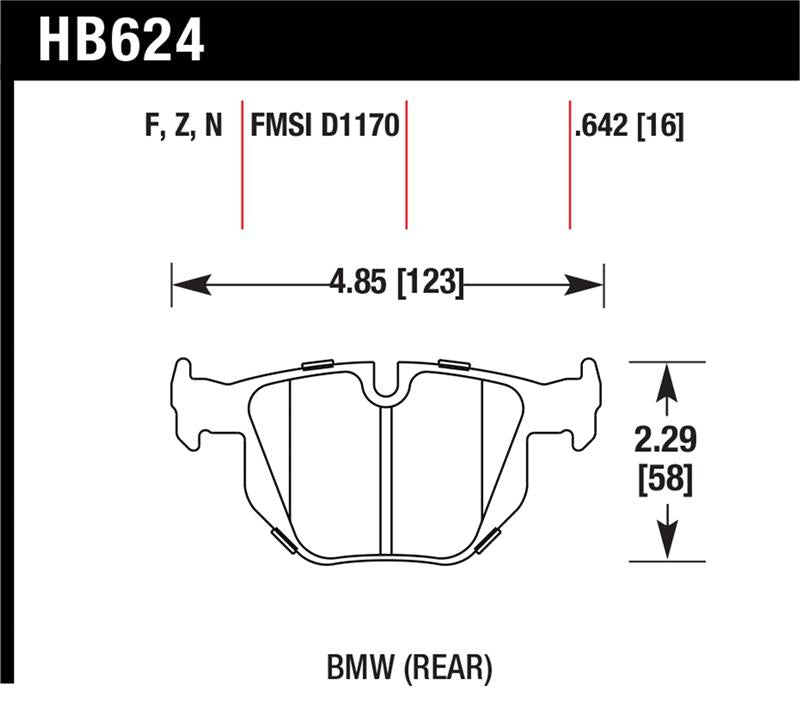 Hawk Performance HB624B.642 Hawk 2006-2006 BMW 330i HPS 5.0 Rear Brake Pads