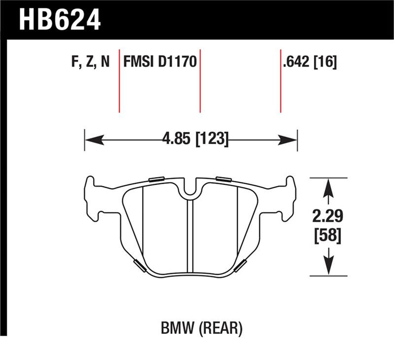 Hawk Performance HB624B.642 Hawk 2006-2006 BMW 330i HPS 5.0 Rear Brake Pads
