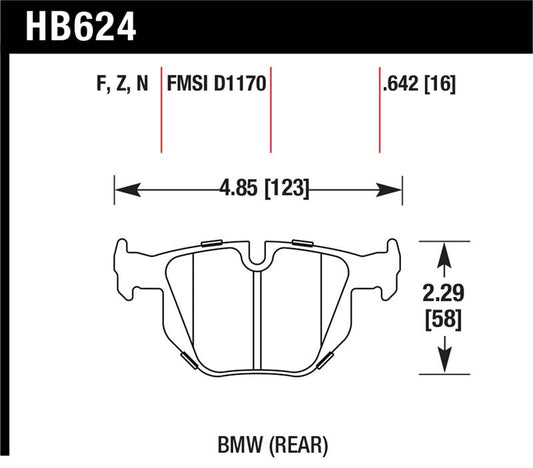 Hawk Performance HB624B.642 Hawk 2006-2006 BMW 330i HPS 5.0 Rear Brake Pads