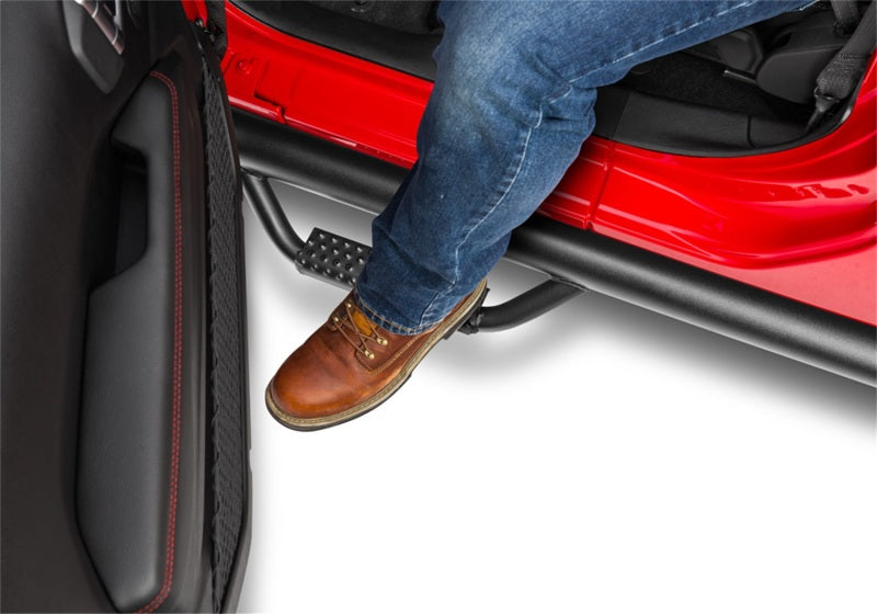 N-Fab J1980T Nerf Step 2019 Jeep Wrangler JT 4DR Truck Full Length - Tex. Black - 3in