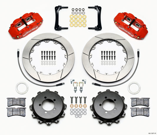 Wilwood 140-12871-R Narrow Superlite 4R Rear Kit 12.88in Red 2012-Up Toyota / Scion FRS w/Lines