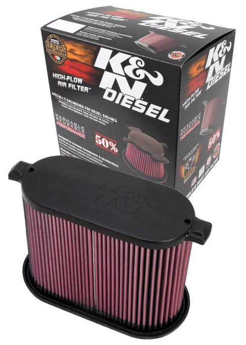 K&N Engineering E-0785 K&N 08-10 Ford F250 Super Duty 6.4L Drop In Air Filter