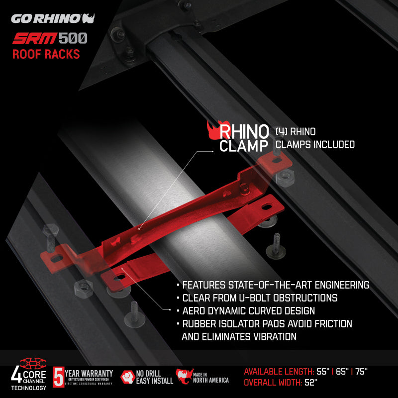Go Rhino 5935075T SRM 500 Roof Rack - 75in