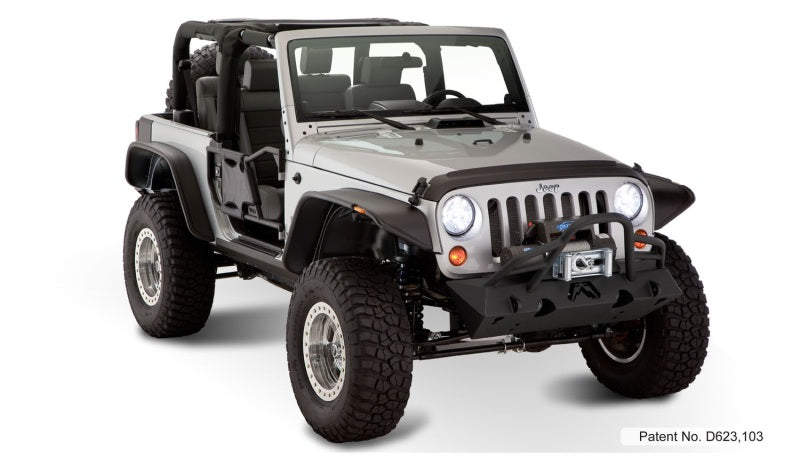 Bushwacker 10919-07 07-18 Jeep Wrangler Flat Style Flares 4pc Fits 2-Door Sport Utility Only - Black