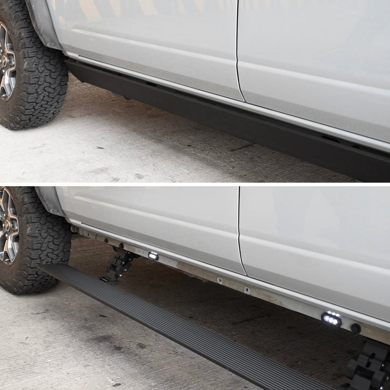 Go Rhino 20412974PC RealTruck 21-24 Ford Bronco 4dr VoltStep Electric Running Board Kit (No Drill) - Tex. Blk