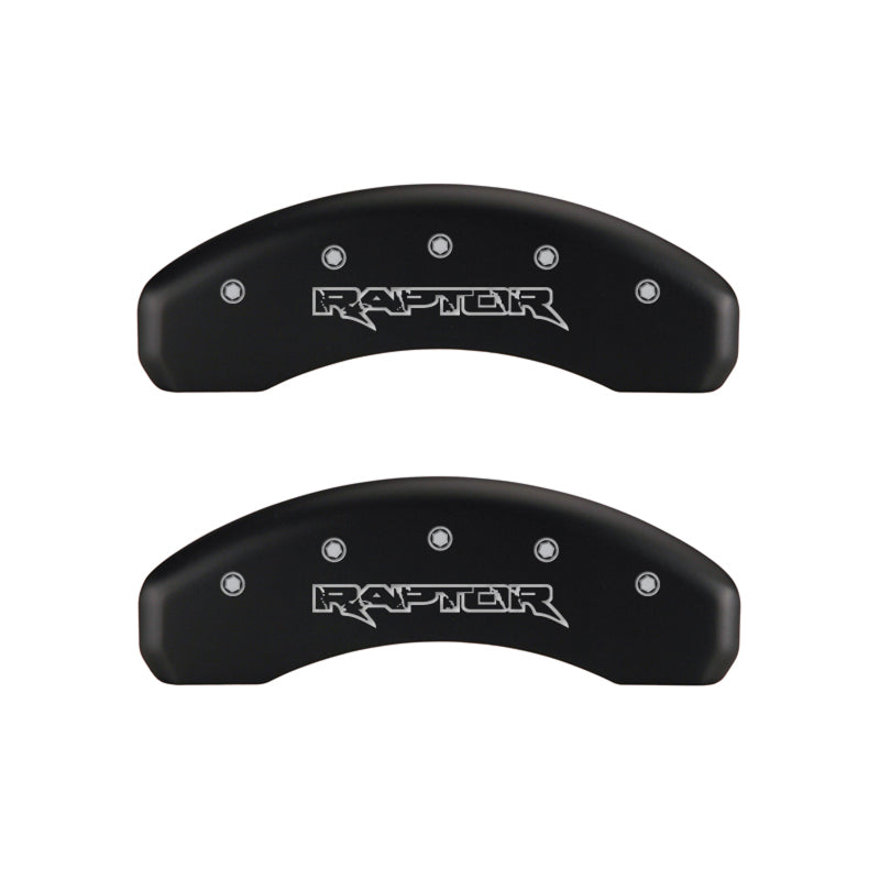 MGP 10213SRPTRD 4 Caliper Covers Engraved Front & Rear Raptor Red finish silver ch