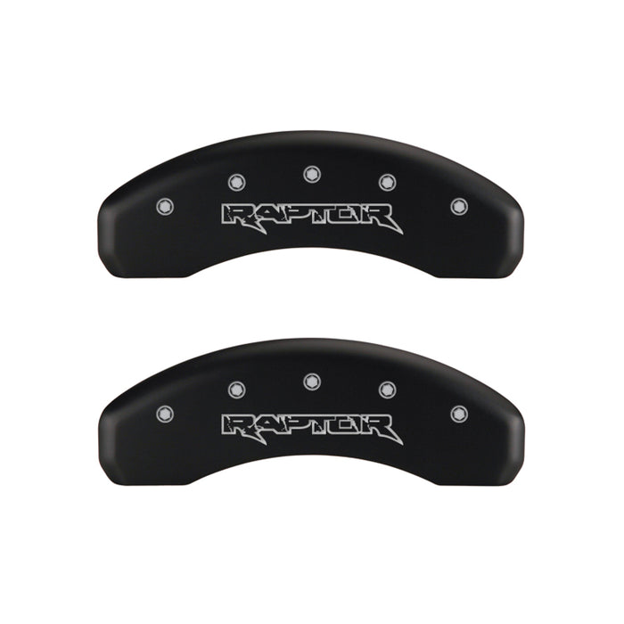 MGP 10213SRPTRD 4 Caliper Covers Engraved Front & Rear Raptor Red finish silver ch