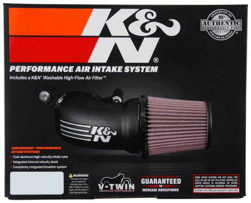 K&N Engineering 57-1137 K&N 01-17 Harley-Davidson Softail / Dyna FI Performance Air Intake System