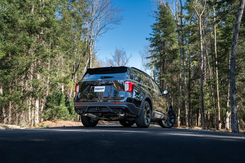 MBRP S52053CF 20-21 Ford Explorer ST 3.0L Ecoboost SS 2.5in Dual Rear Exit w/ Carbon Fiber Quad Tips - T304