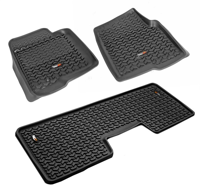Rugged Ridge 82989.21 Floor Liner Front/Rear Black 2009-2014 Ford F-150 / Raptor Regular / S-Cab / S-Crew